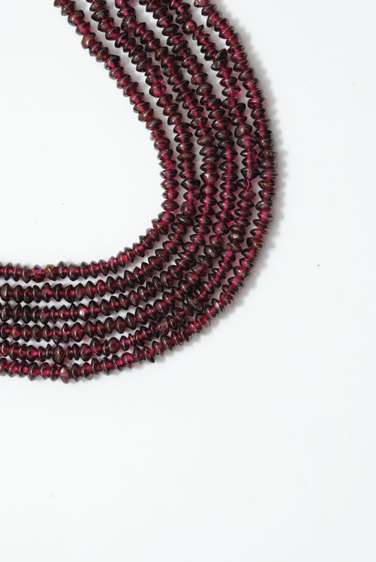 natural rhodolite garnet plain button beads strand, 4-5mm and 4.5-5mm, 14 and 16 inch, 150-160 beads, polished gemstone, SAR Gems