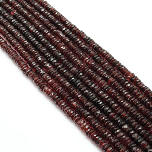 natural rhodolite garnet faceted tyre beads strand, 5-7mm, 160 pcs, 16 inch, 51.40 grams, polished natural gemstone, SAR Gems