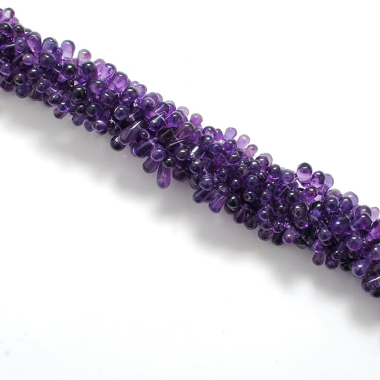 Natural Amethyst Drop Shape AAA Gemstone Beads, Mixed Sizes, 14-Inch Strand