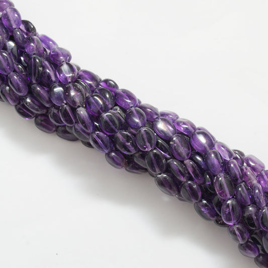 Natural Amethyst Oval Beads – 7x10-8x11mm Mix Sizes – 14" Strand DIY Jewelry Making - view 3