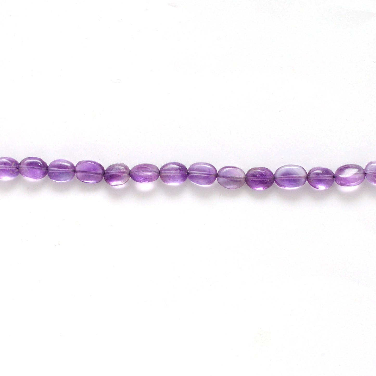 Natural Amethyst Oval Beads – 6x8mm to 7x9mm – 14-Inch Strand – Loose Gemstone for Jewelry Making