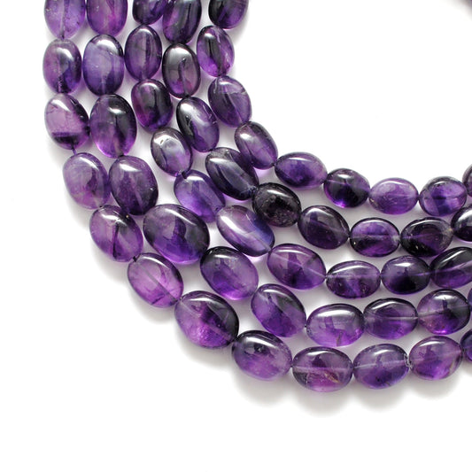 Natural Amethyst Nugget Beads, 8x11–12x18mm Mixed Size – 15-Inch Strand for DIY Jewelry Making