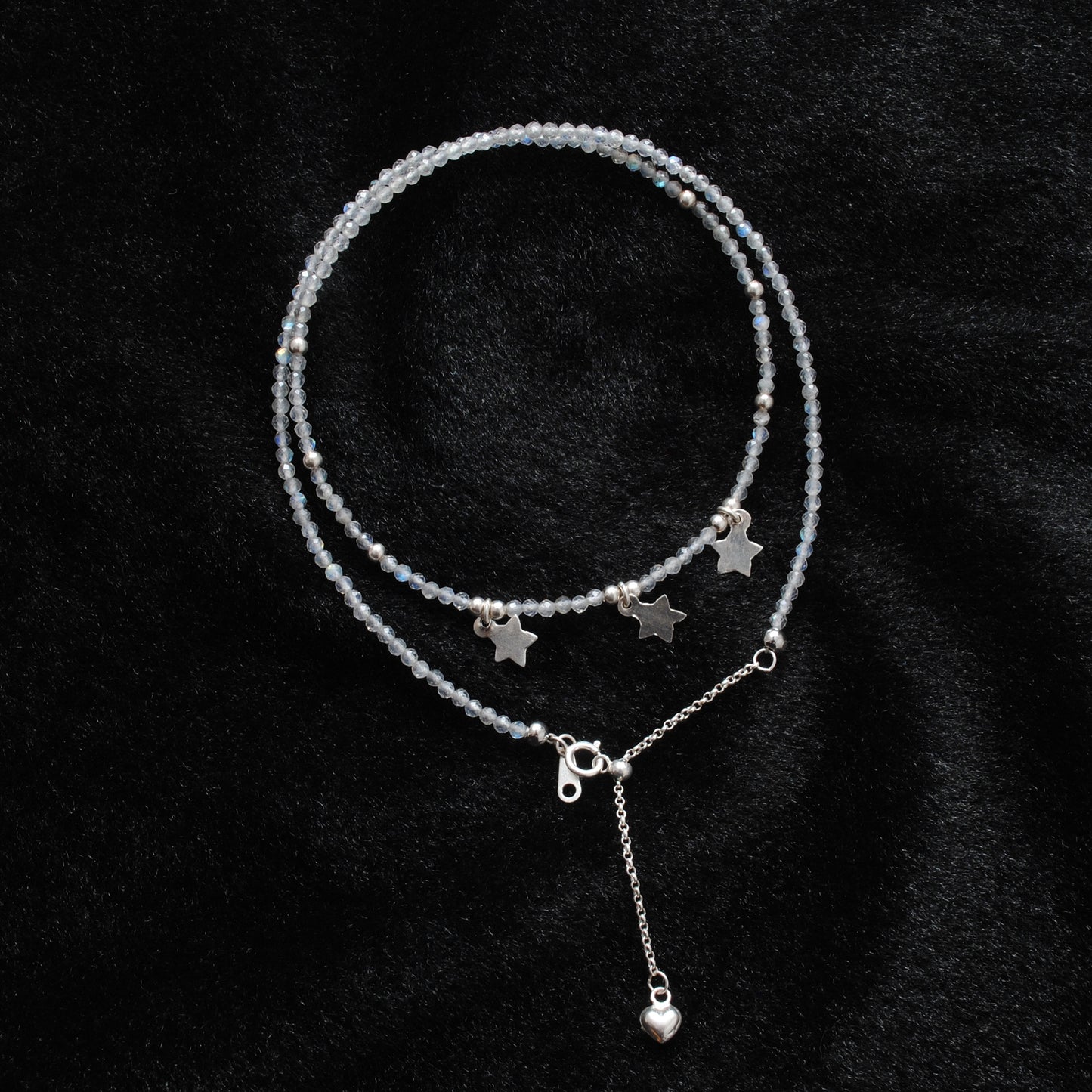 18" Labradorite Necklace – 2mm Faceted Natural Gemstone Beads