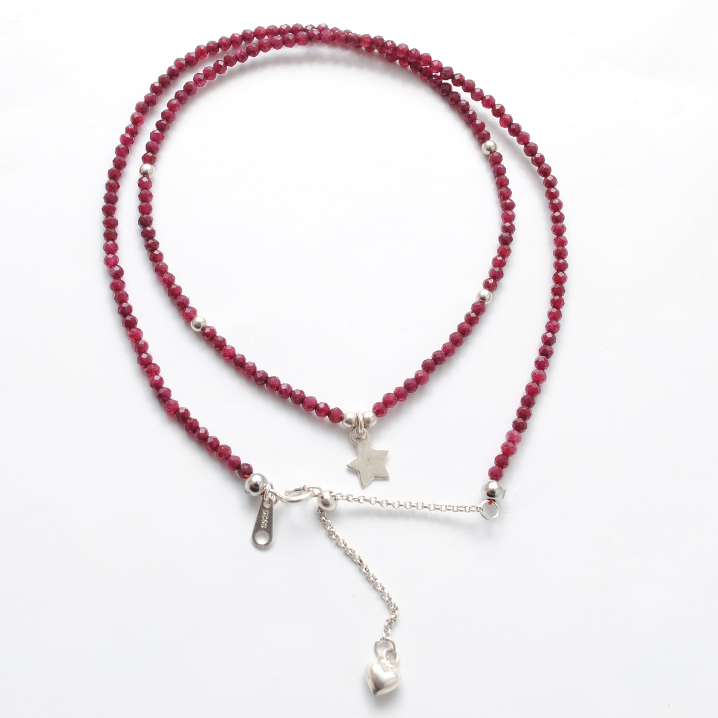 18" Natural Ruby Necklace – 2.40mm Faceted Gemstone Beads