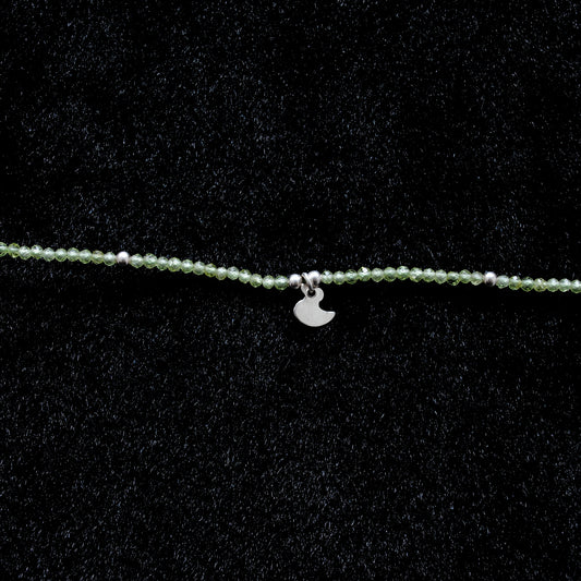Natural Peridot Rondelle Beaded Necklace – 2mm Faceted Gemstone Jewelry - view 3