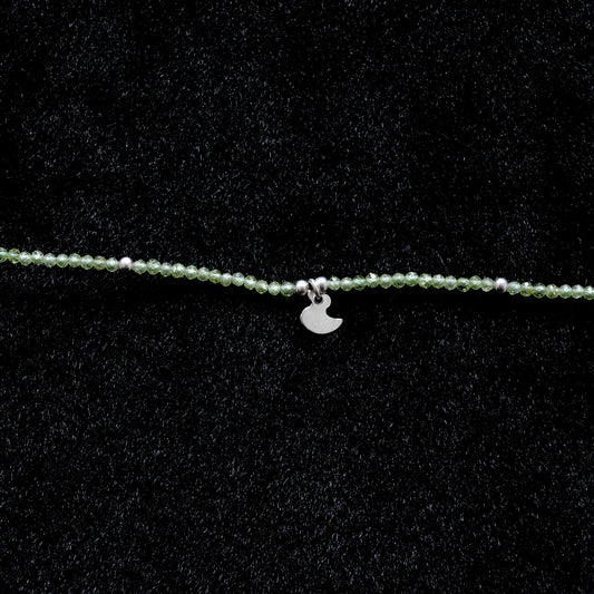Peridot Rondelle Beaded Necklace 2mm - view 3