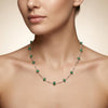 925 Silver 19" Emerald Beaded Necklace – 4mm Faceted Rondelle Gemstones