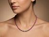 Natural Ruby & Emerald Beaded Necklace – 925 Sterling Silver 18"