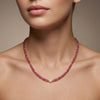 Natural Ruby and Pearl Beaded Necklace – 925 Sterling Silver Handmade Jewelry