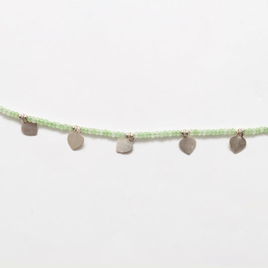 18" Natural Prehnite Beaded Necklace – 2.5mm Faceted Gemstone Beads - view 3
