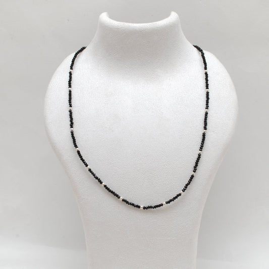 Natural Black Spinel Beaded Women Necklace