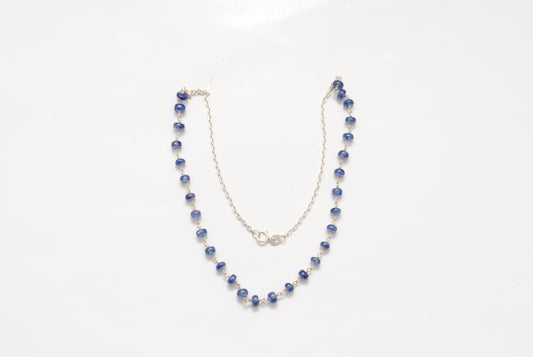 925 Sterling Silver Tanzanite Beaded Neckace – Jewelry Gift for Her - view 3