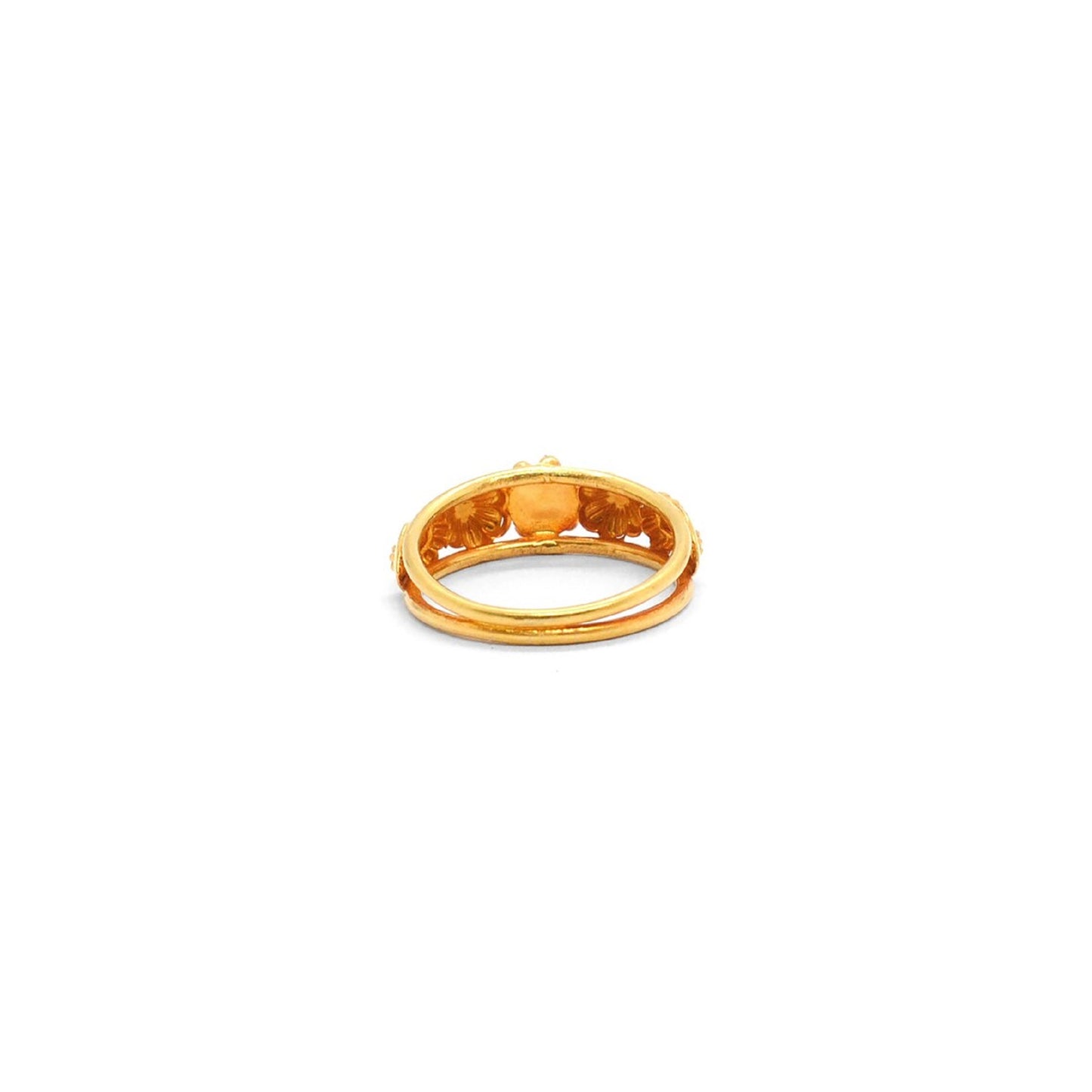 18k Solid Yellow Gold Vintage Floral Engagement Ring 6 US