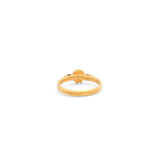 18k Solid Yellow Gold Floral Statement Ring 5.5 US - view 3