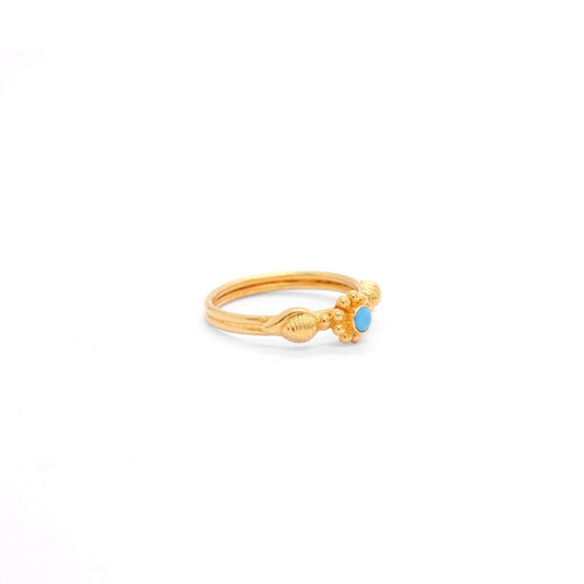 18k Solid Yellow Gold Antique Solitaire Ring 7 US - view 3