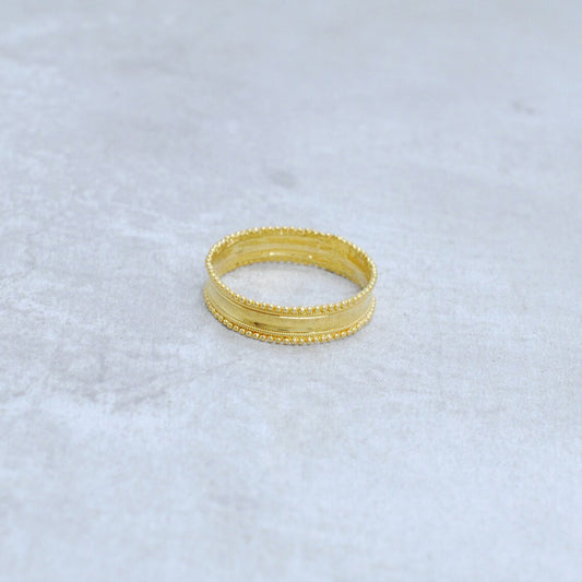 18k Solid Yellow Gold Wedding Engagement Band Ring 6 US