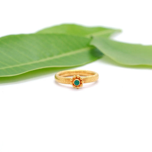 18k Solid Yellow Gold Antique Statement Ring 7 US