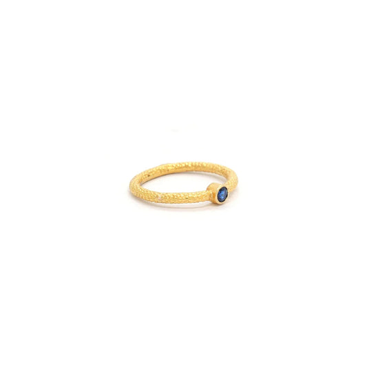 18k Solid Yellow Gold Stone Studded Antique Ring 5 US - view 3