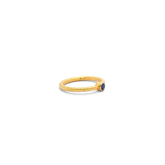 18k Solid Yellow Gold Stone Studded Antique Ring 5 US - view 3