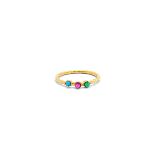 18k Solid Yellow Gold Cluster Stone Solitaire Ring 7 US - view 3