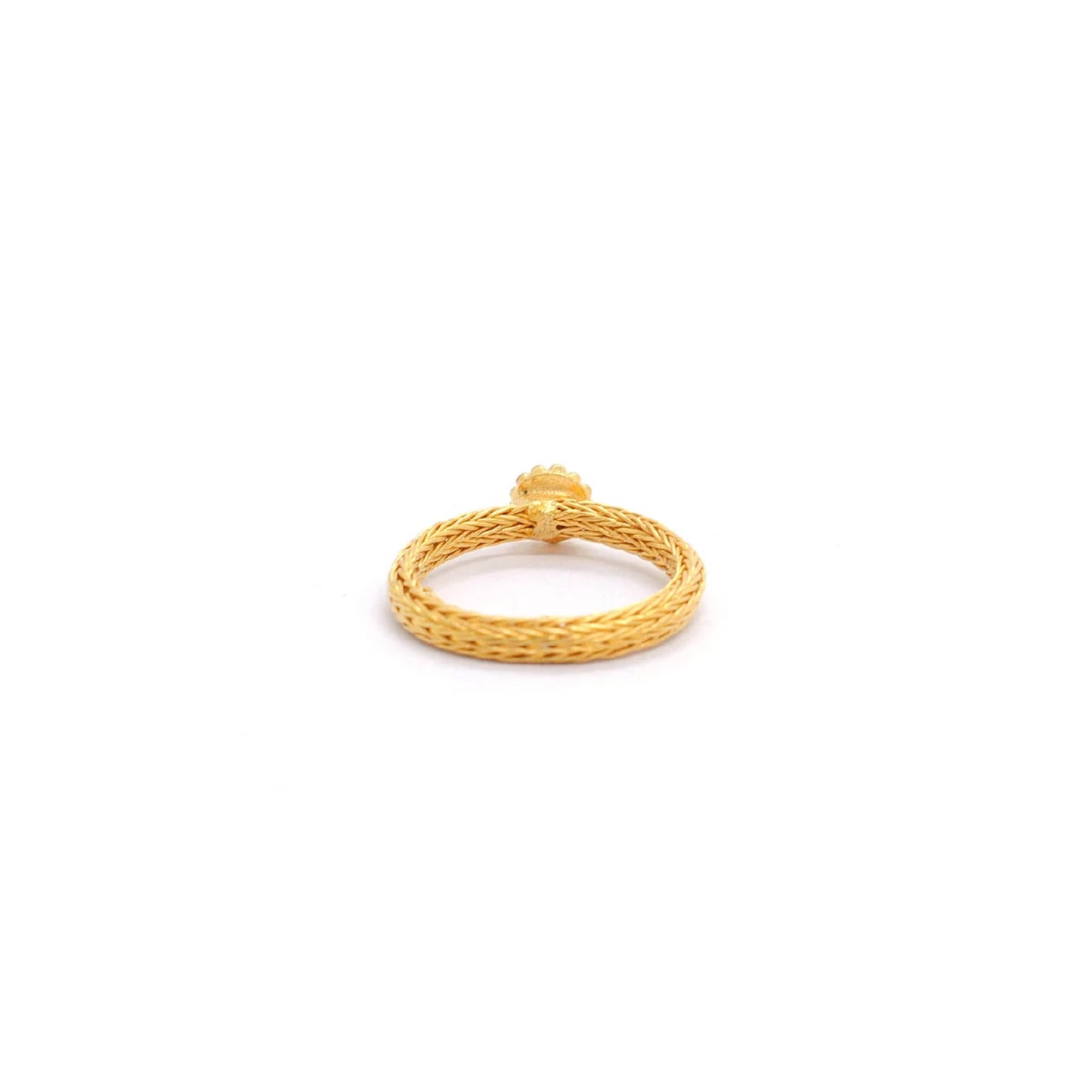 18k Solid Yellow Gold Solitaire Ring 7.5 US Gift for Wife