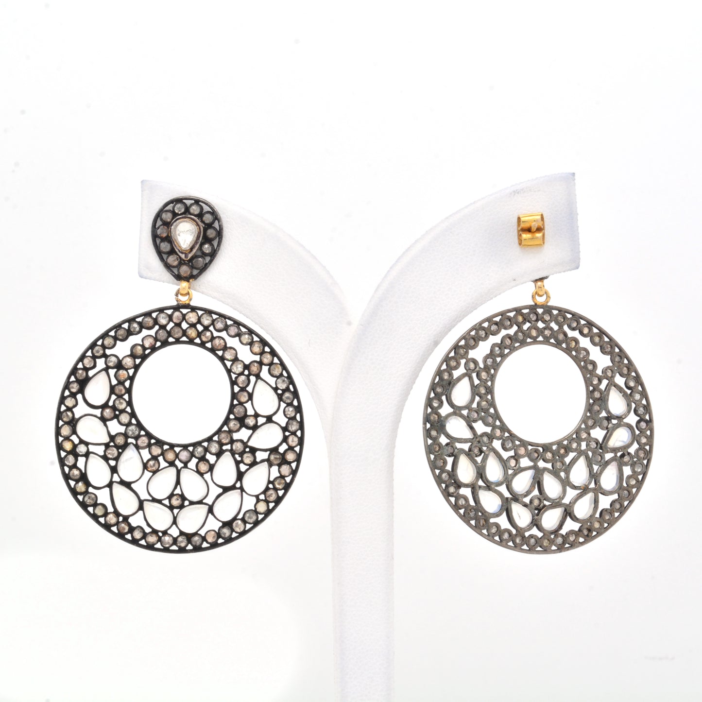 Elegant Handcrafted Teardrop Rainbow Moonstone Drop Earrings