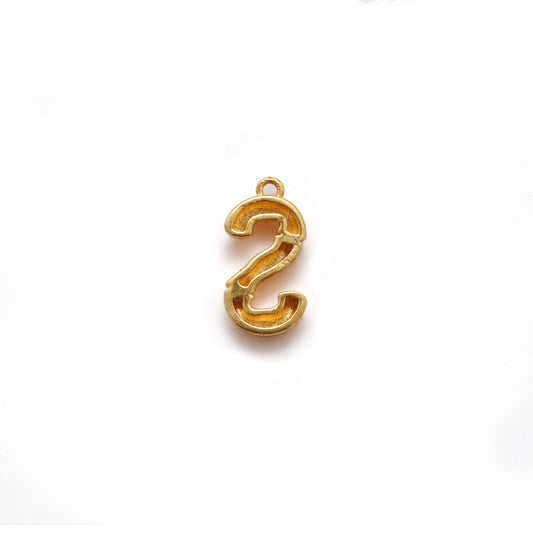 18k Solid Yellow Gold S Initial Letter Pendant - view 3