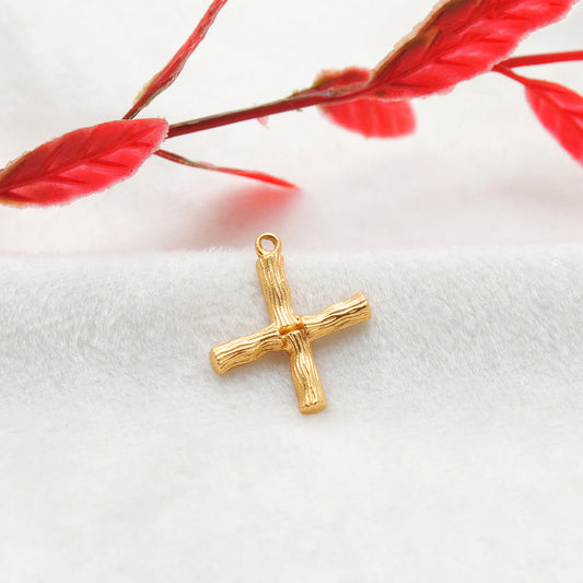 18k Solid Yellow Gold X Initial Letter Charm Pendant