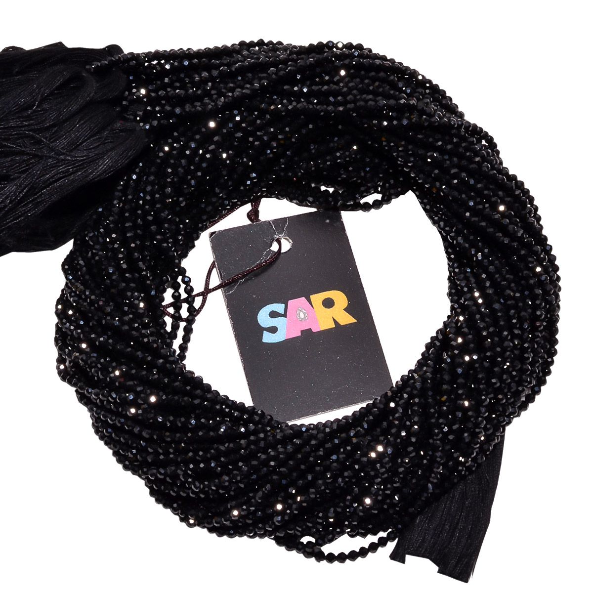 Black Spinel Stone Beads-Micro Fine Faceted, Round Shape (2.2-2.4mm)