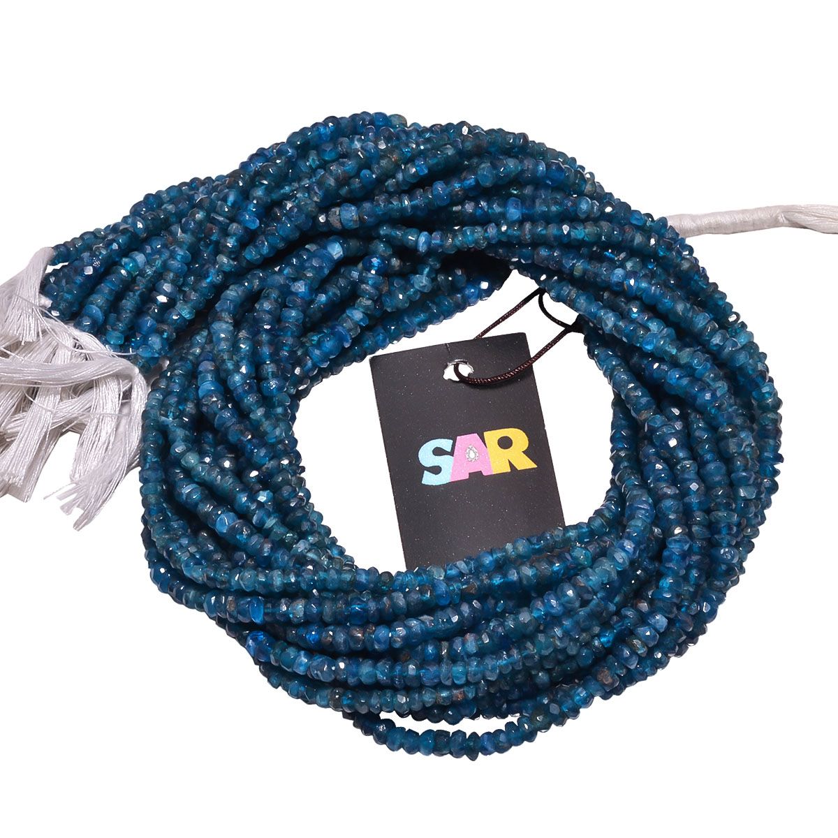 Apatite (Dark) 3.5-4mm Faceted Roundel Beads Strand, Dark Apatite Stone Beads, Apatite Faceted Beads Strand, Apatite Stone