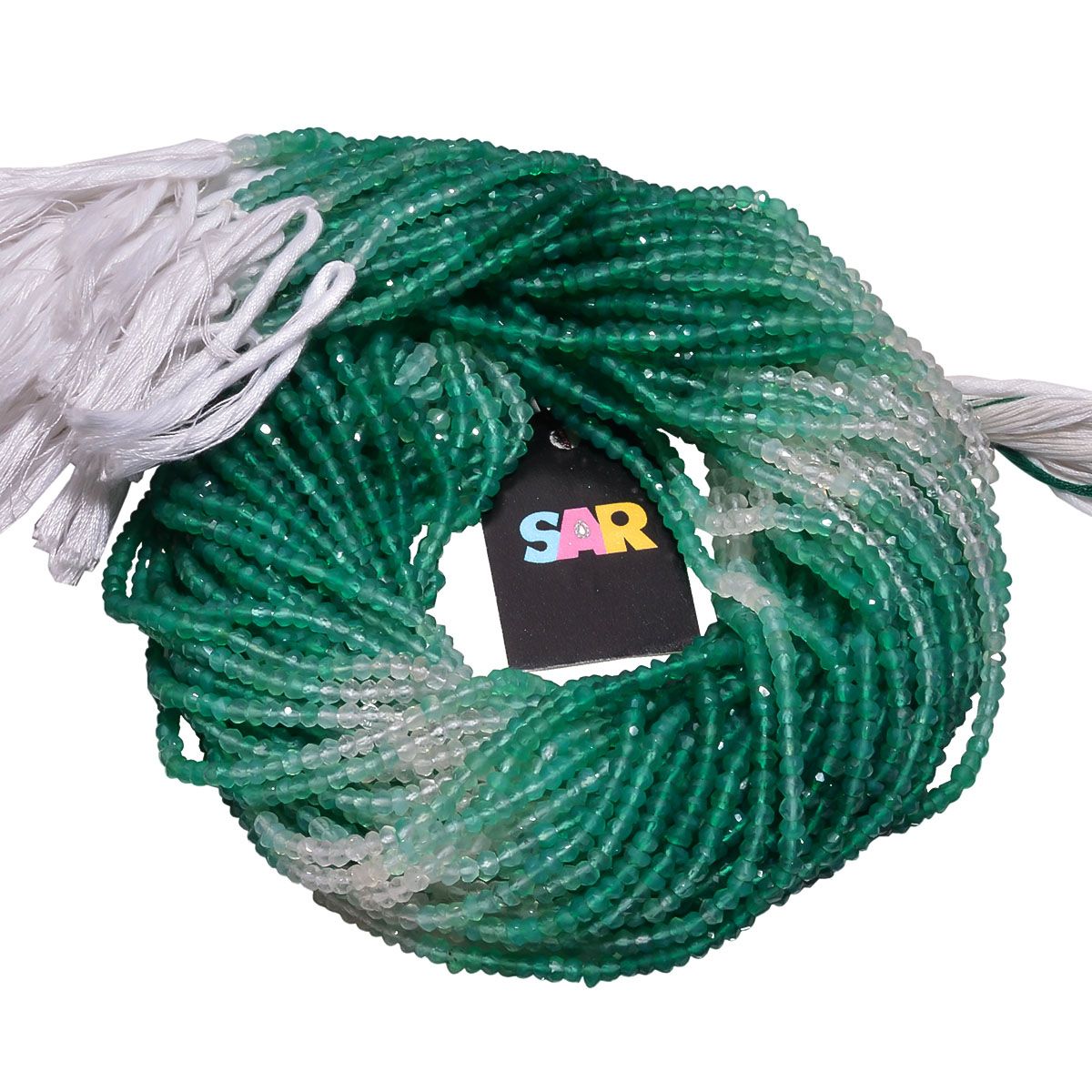 Green Onyx 3.5mm Fine Faceted Roundel Beads Strand, Green Onyx Faceted Roundel Beads, Green Onyx Stone Beads