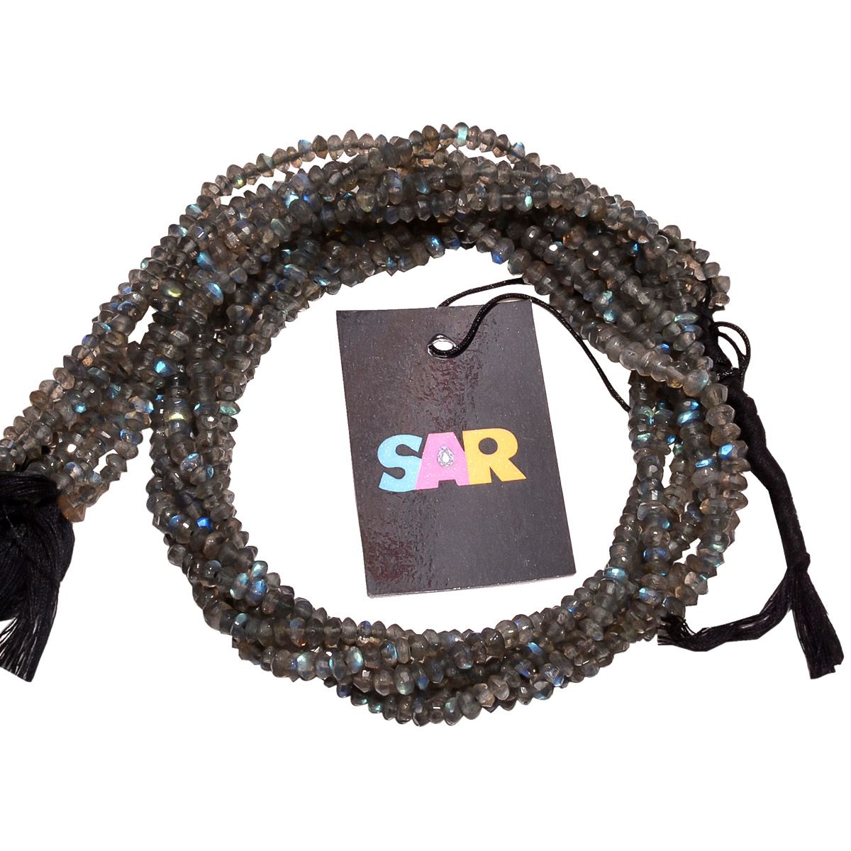 Labradorite 3.5-4mm Fine Faceted Roudel Beads Strand, Labradorite Fine Faceted Roundel Beads Strand, Labradorite Stone Beads