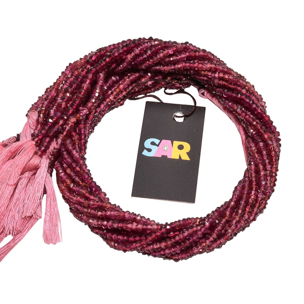 Rhodolite Garnet 3-3.3mm Faceted (Hand Cut) Roundel Beads Strand, Rhodolite Facete Roundel Beads, Rhodolite Garnet Beads