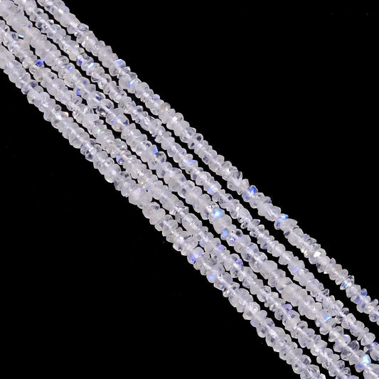 Rainbow Moonstone 4mm Faceted Roundel Beads Strand, Rainbow Moonstone Beads Strand, Rainbow Moonstone Roundel Beads