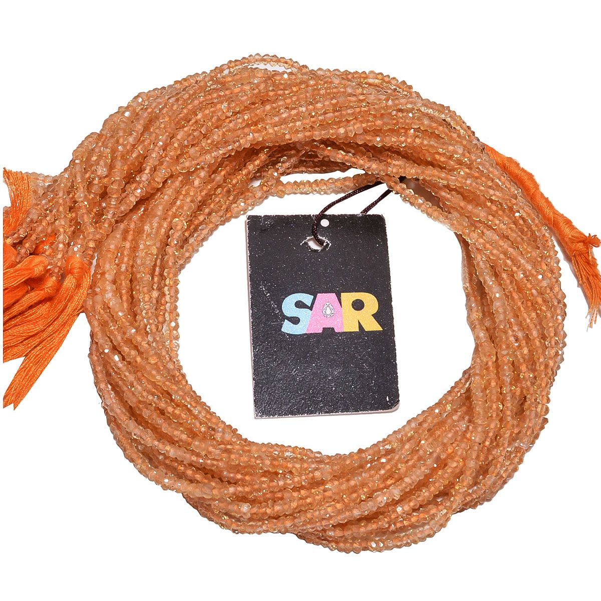 Citrine Faceted Roundel Beads,Prehnite Beads Strand - 2.5-3mm