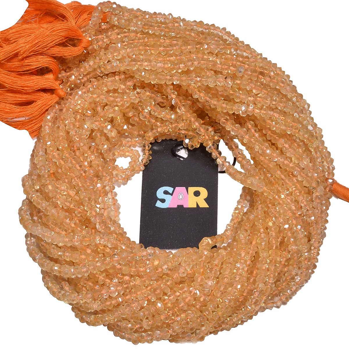 Citrine Faceted Roundel Beads,Semi Precious Stone Beads (4.5-5.5mm )