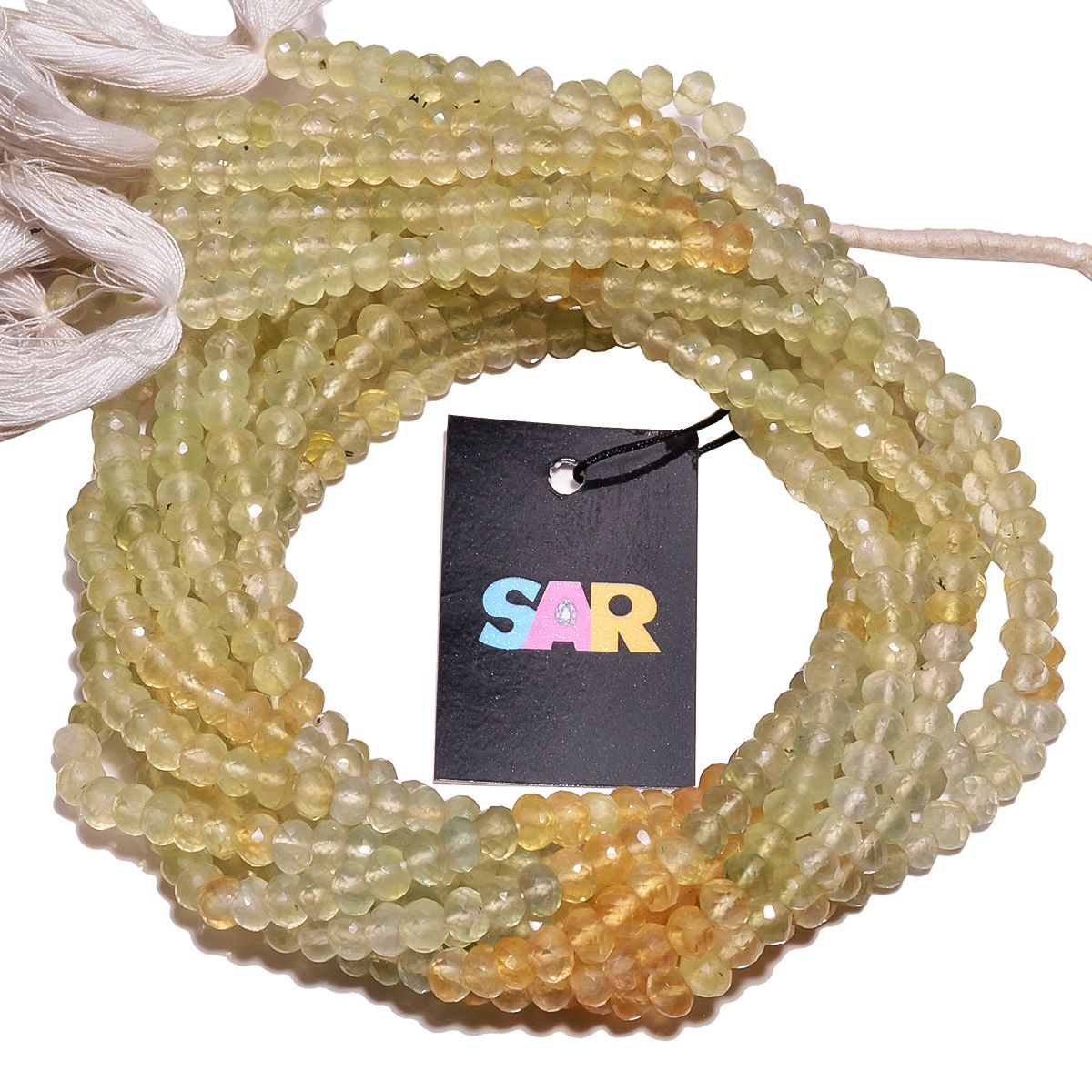 Prehnite Shaded Roundel Beads Strand - Faceted Roundel (6mm)