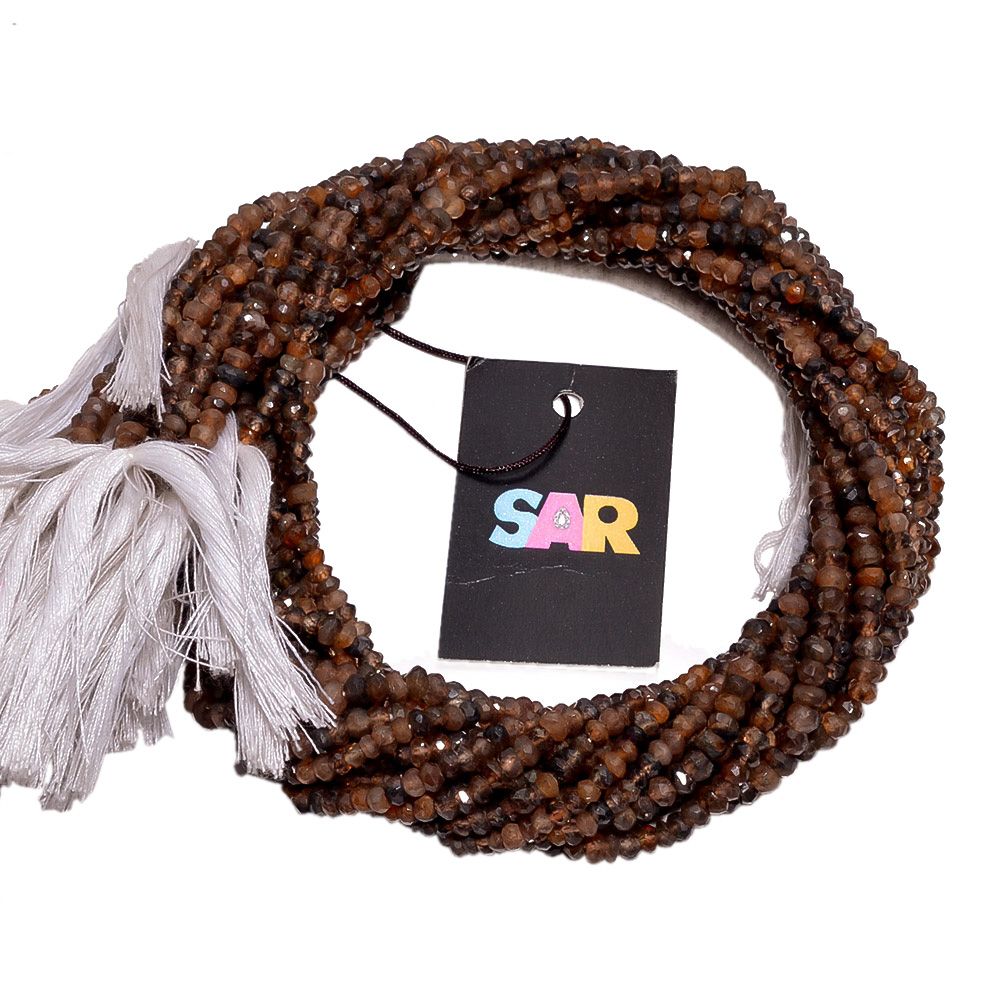 Andalusite 3.5-4mm Faceted Roundel Beads Strand, Andalusite Faceted Roundel Beads Strand, Andalusite Stone Beads