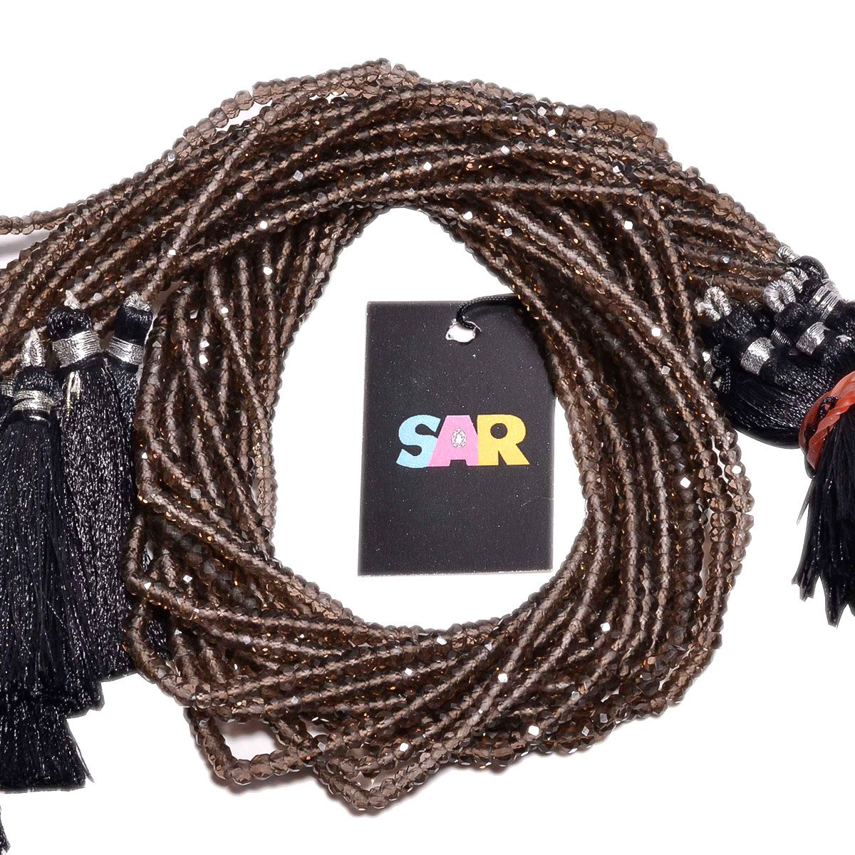 Smoky Quartz Faceted Roundel Beads in 4mm