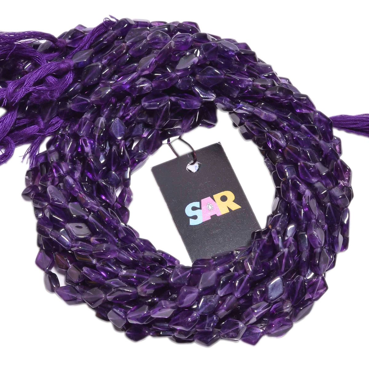African Amethyst 11x7mm Smooth Kite Beads Strand, Amethyst Plain Trillion Beads, Amethsyt Beads Strand