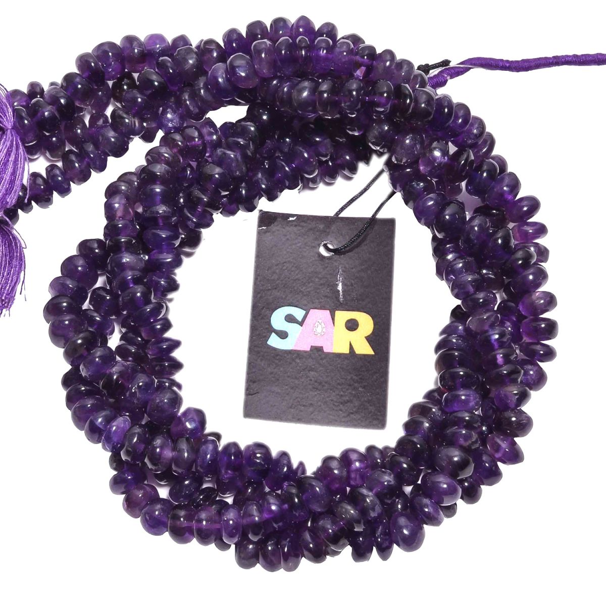 African Amethyst 8mm Smooth Roundel Beads Strand, Amethyst Plain Roundel Beads, Amethyst Smooth Beads