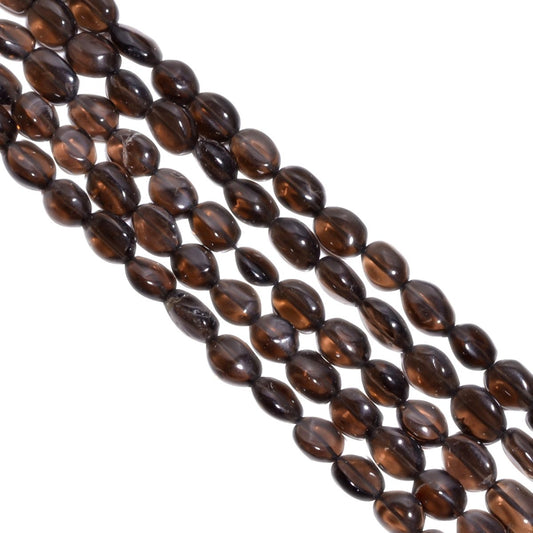 Smoky Quartz 8x6-7x9mm Smooth Oval Beads Strand, Smoky Quartz Oval Beads, Smoky Quartz, Smoky