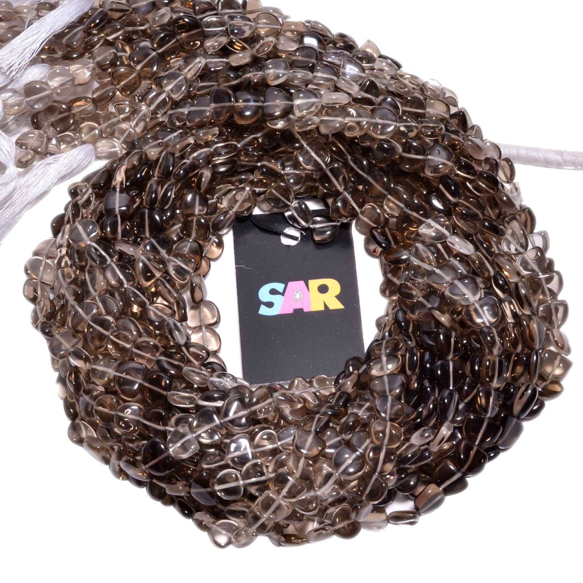 Smoky Quartz (Shaded) 7x5-8x10mm Smooth ''D'' Beads Strand, Smoky Quartz Shaded D Shape Beads, Smoky Quartz