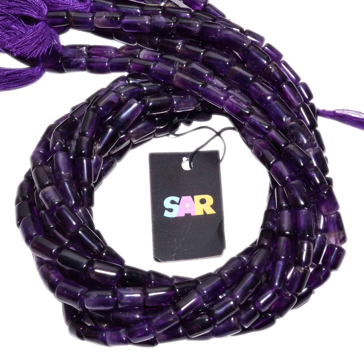 African Amethyst 8x6-22x8mm Smooth Tube Beads Strand, Amethyst Smooth Faceted Tube Beads, African Amethst