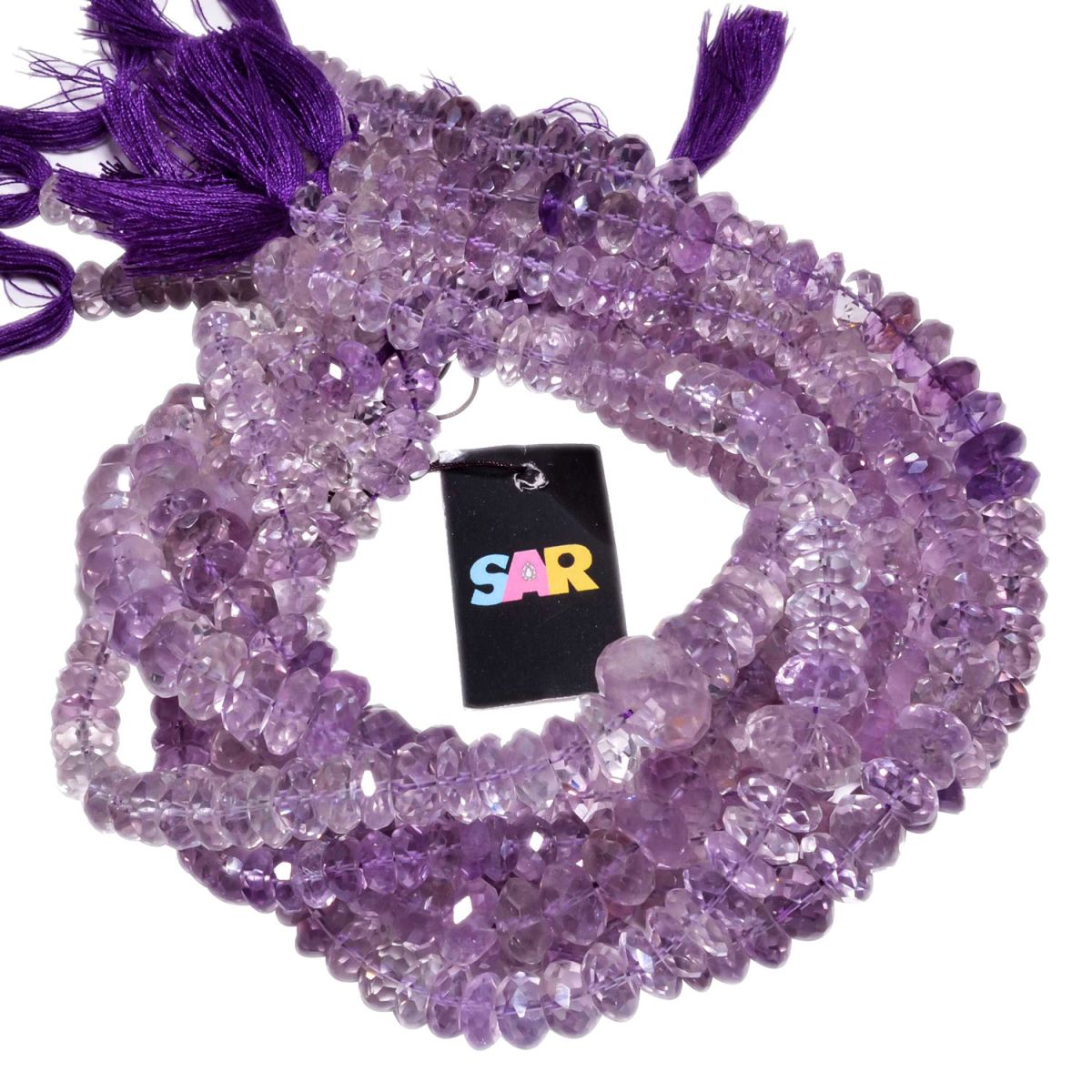 African Amethyst 10-12mm Fine Faceted Roundel Beads Strand, Amethyst Faceted Roundel Beads, Amethyst Fine Faceted Roundel Beads