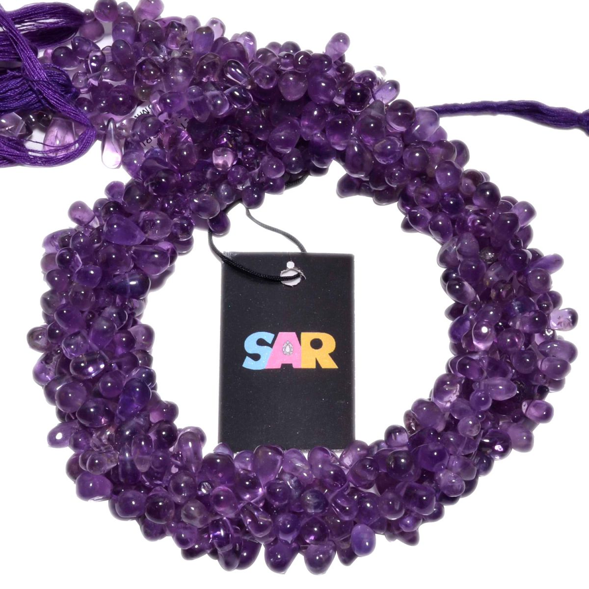 Brazil Amethyst 9x6-8x5mm Smooth Drops Beads Strand, Lite Amethyst Plain Drop Beads, Amethyst Drop Shape Beads