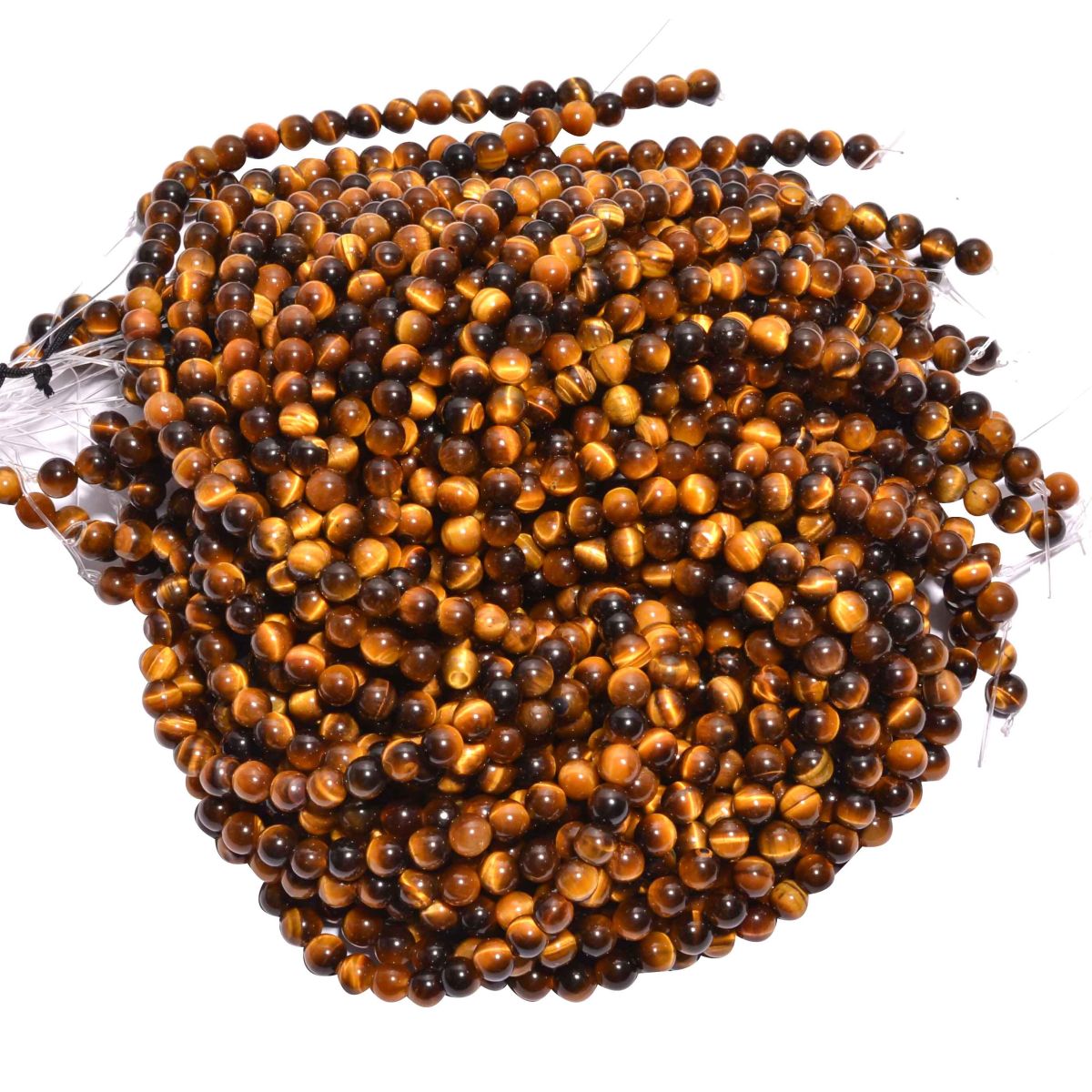 Brown Tiger Eye Plain Beaded Beads Round Ball SHape -6 mm Size