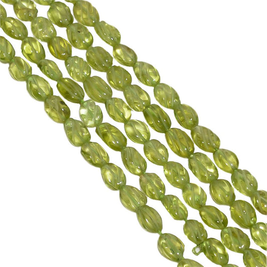 Peridot 7x5mm Carving Oval Beads Strand, Peridot Carved Oval Beads Strand, Peridot Oval Beads