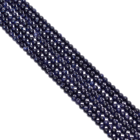 Blue Sunstone Smooth Beaded Beads 3-3.2mm With Round Shape