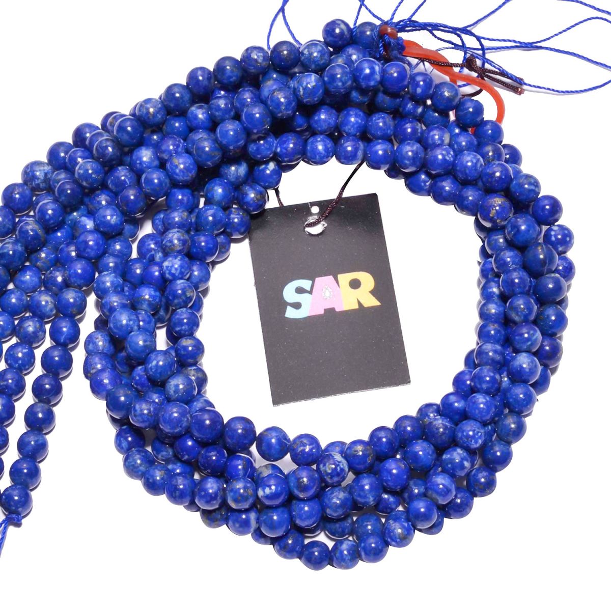 Lapis Smooth Beaded Beads - 6-6.5mm Size, Round Shape